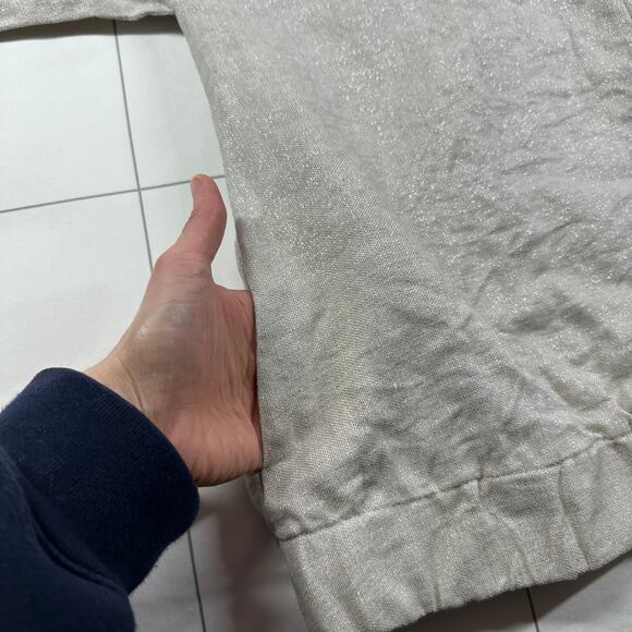 Eileen Fisher Jacket Womens Small Beige Natural Twinkle Linen Metallic Coastal - Picture 7 of 10